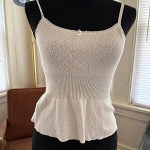 marc jacoabs coquette fairy pointelle babydoll peplum shirt (very doen)
